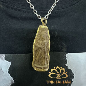 Mặt dây chuyền Gia Cát Lượng bọc vàng